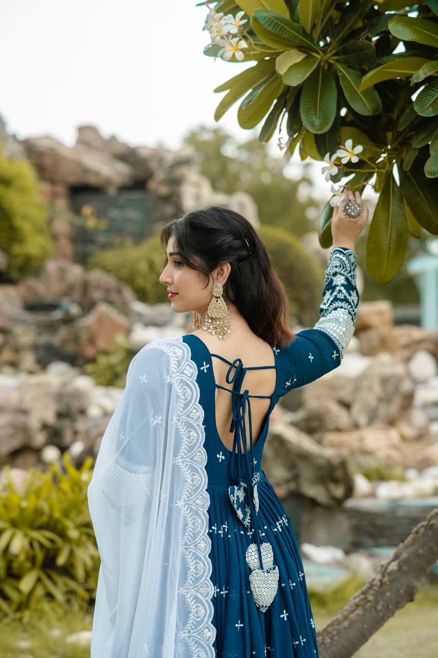 EMBROIDERY WORKED ANARKALI SUIT SET