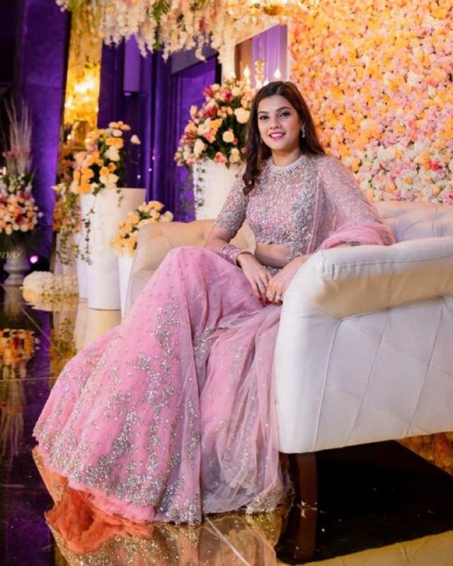 Beautiful Baby Pink Soft Net Sequence Work Lehenga Choli With Dupatta