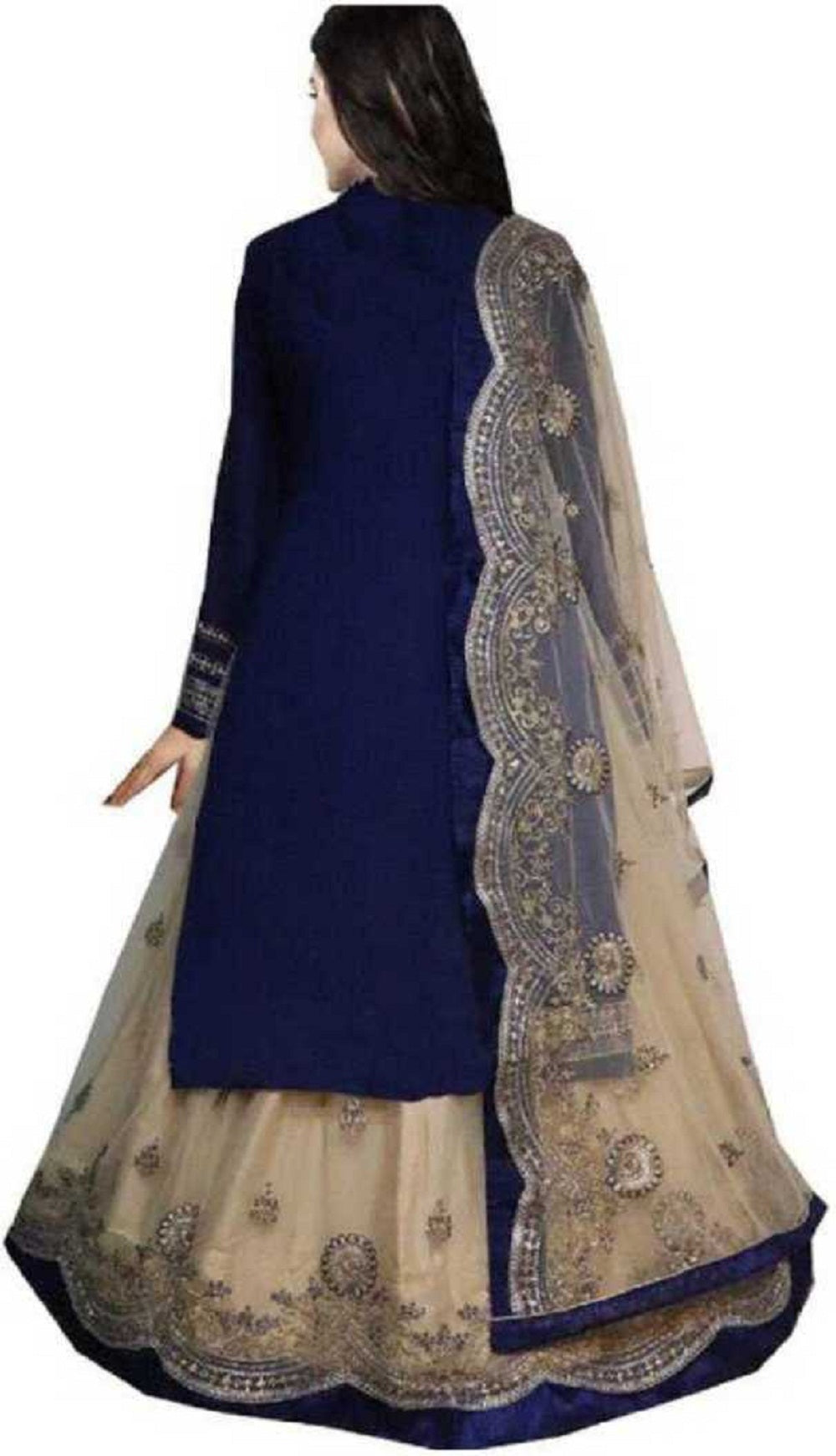 Georgette Black salwar skirt - Embroidery Work